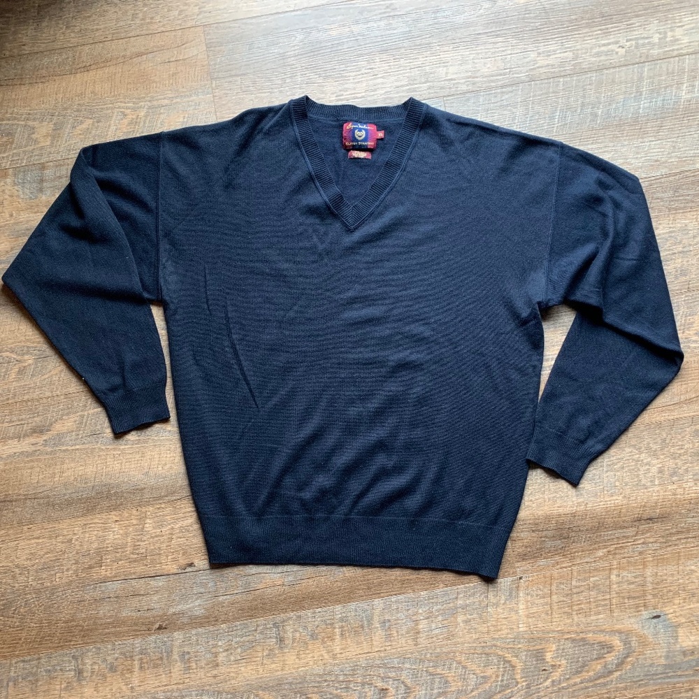 Men's Byron Nelson Eleven Straight cashmere silk v neck sweater mens size XL